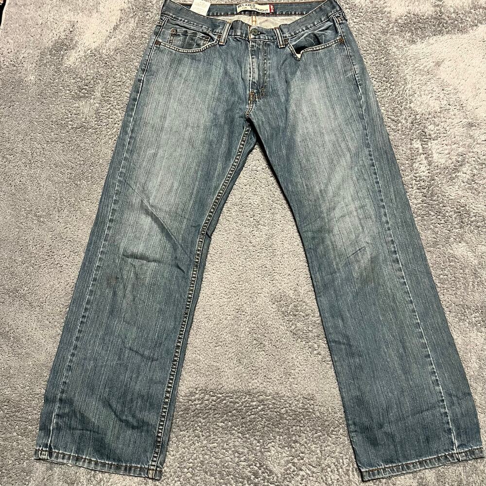 Levis 559 Denim Jeans Men 33 x30 (34x29.5) Relaxed Straight Blue Denim Pants *